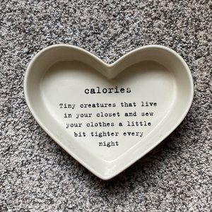Ceramic “Calories” heart shaped dish